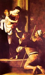 Caravaggio: La Madonna di Loreto, cm. 260×150, Chiesa di Sant'Agostino, Roma.